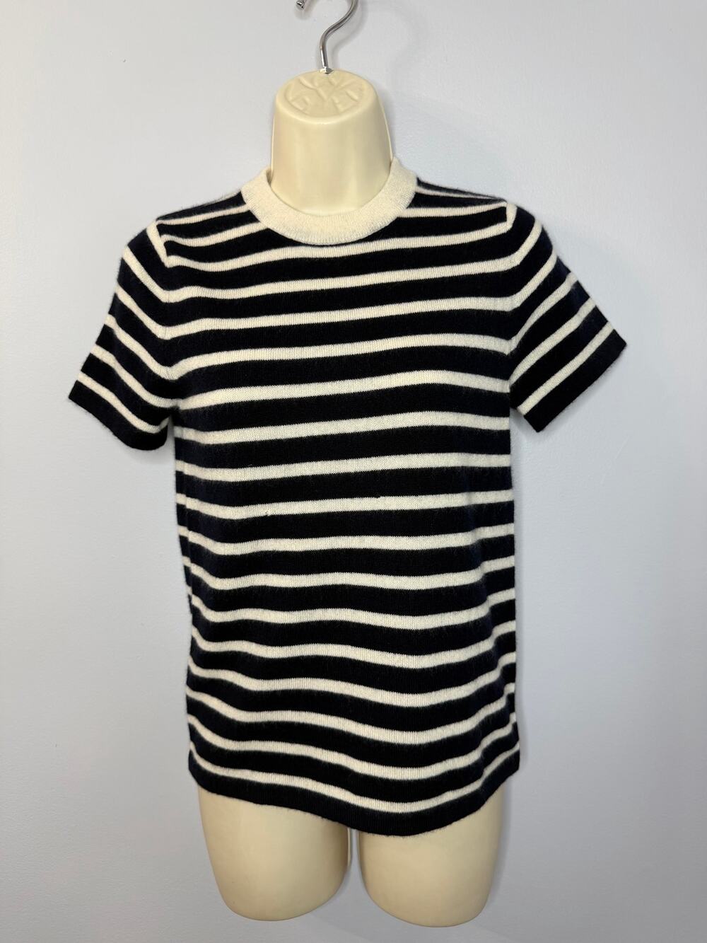 Demylee New York Cashmere Striped Sweaters Short Sleeve Women's XS